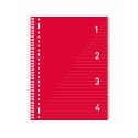 Kangaro 4 in 1 Schrijfblok A4, gelinieerd Rood met tabs