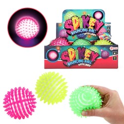 Toi Toys Balle rebondissante à pointes bicolore avec lumière Ø9cm