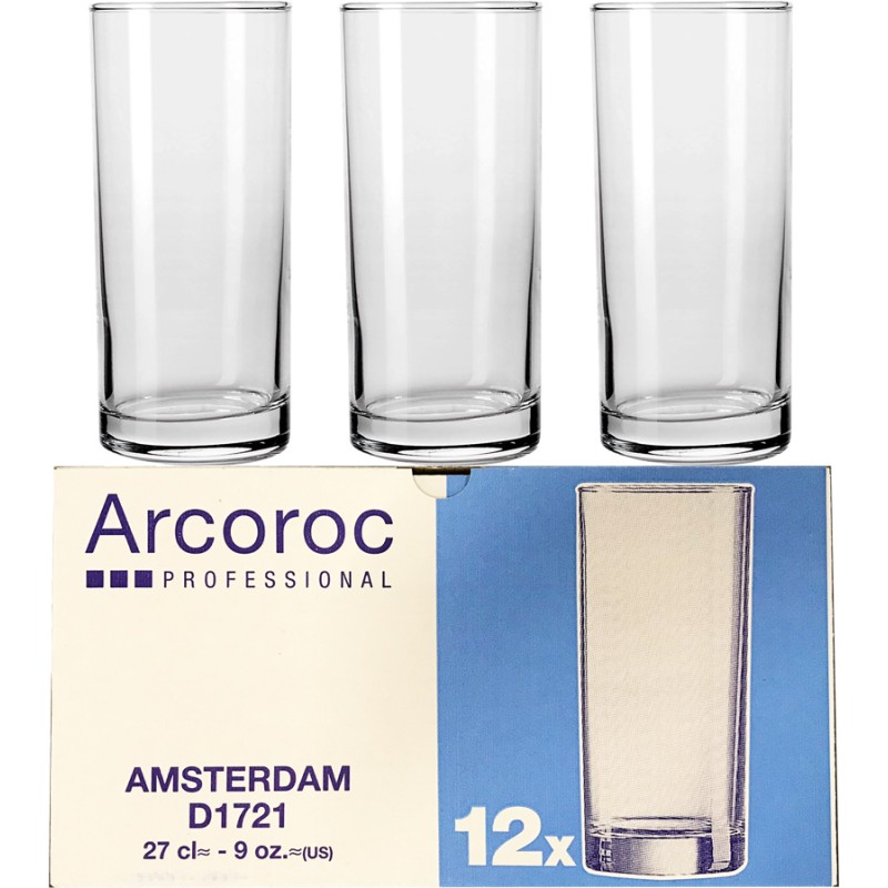 Arcoroc Longdrinkglas Amsterdam 270ml ( H13cm ) Doos A 12 Stuks