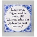 Paperdreams Tegel - Lieve Oma Delfts blauw