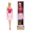 Toi Toys Poupée ado Lauren en robe dos nu rose 29cm