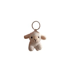 Porte-clés Agneau peluche blanc 9x5cm