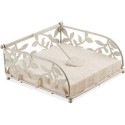 Ambiente Servettenhouder creme metaal met takjesmotief 18x18x6cm voor servetten van 33x33 cm