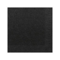 Serviettes Duni Noir 24x24cm tissu 3 épaisseurs FSC paquet de 20 serviettes