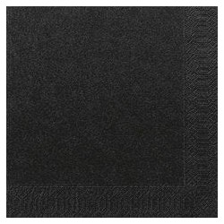 Serviettes Duni Noir 33x33cm tissu 3 épaisseurs FSC paquet de 20 serviettes