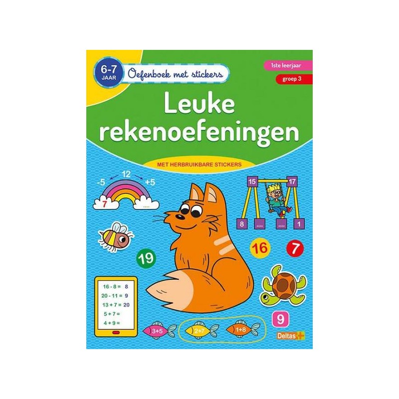 Oefenboek met stickers- leuke rekenoefeningen 6-7 jaar
