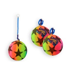 Bal rainbow star met elastiek Ø21cm 80 gram