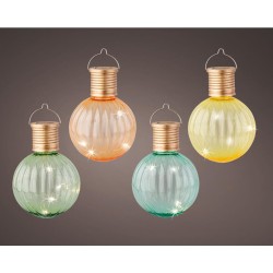 Lumineo LED Solar bulb gekleurd  Ø8-H11cm 4LED