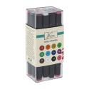 Nassau Marker Pens double pointe 12 pièces en tube transparent