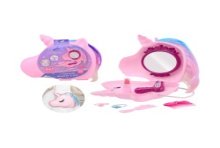 John Toy Eenhoorn beauty case met koord 25x21cm