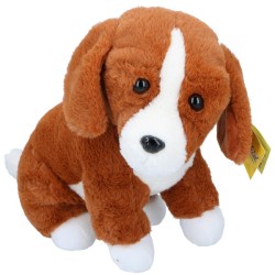 Pluche hond  bruin/wit 45cm