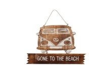 Deurhanger bus gone to the beach hout 31x19cm