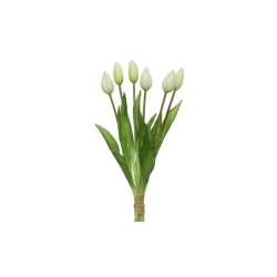 Decoris Tulp op steel pvc creme 10x10xH40cm