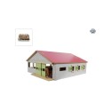 Kids Globe Paardenstal Met 3 Boxen En Binnenbak 62,5x54x25cm 1:32 Roze