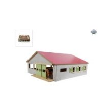 Kids Globe Paardenstal Met 3 Boxen En Binnenbak 62,5x54x25cm 1:32 Roze