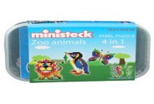 Ministeck Dierentuin dieren 4-in-1 in kunststof box 500-delig