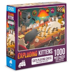 Exploding Kittens puzzel Cats Playing Chess 1000 stukjes