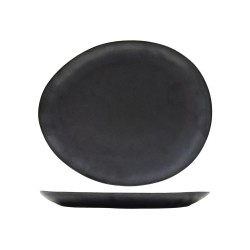 Assiette plate ovale Manhattan 28,2x24cm boîte de 6 pièces anthracite