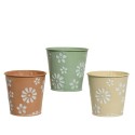 Decoris Pot de fleur zinc dia11-H10,6cm disponible en différentes couleurs pastel