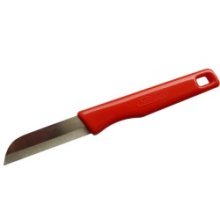 Couteau d'office Solingen en acier inoxydable avec manche rouge et œillet de suspension. Rostfrei, fabriqué en Allemagne.