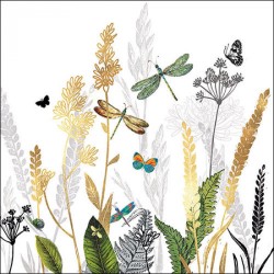 Serviettes Ambiente Fleurs Ornementales Blanc 33x33cm