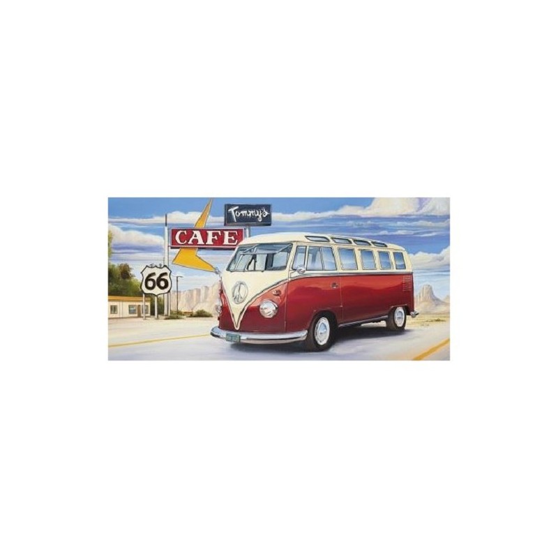 Schilderij VW Tommy's cafe 40x80cm in zwart houten lijst