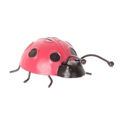 Déco murale coccinelle 14x8,5xh4cm rouge