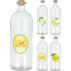 Fles Glas Met Dop Kurk 1L