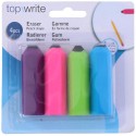 Top Write Eraser forme crayon 4 pièces sur carte