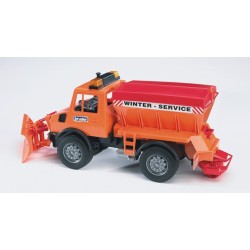 Broyeur Bruder Mercedes Benz Unimog avec chasse-neige