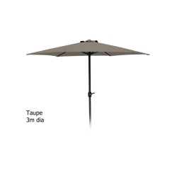 Parasol 3 mètres avec mécanisme rotatif Taupe