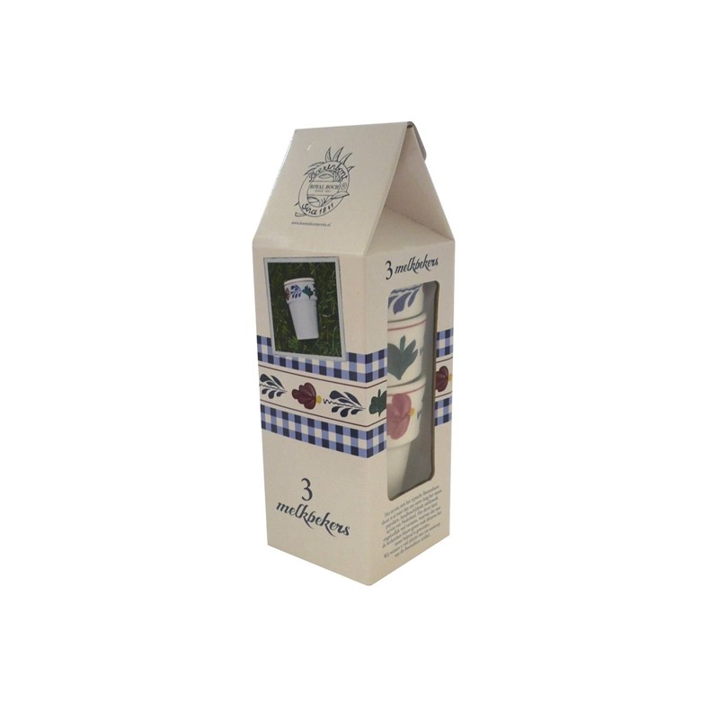 Boerenbont Melkbeker Sonja Set Van 3 Stk In Melkpak Verpakking 25cl