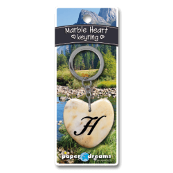 Porte-clés coeur marbre - H