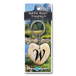 Marmer sleutelhanger hart - W