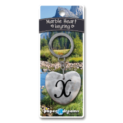 Porte-clés coeur marbre - X