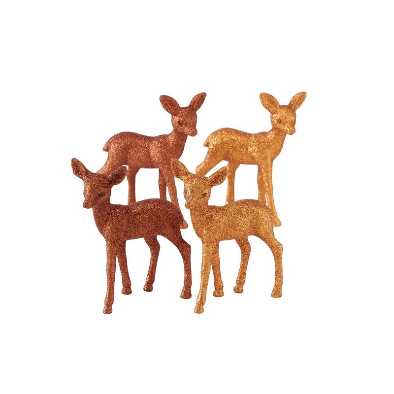 Boltze Home Ree Nelle marron pailleté h15cm lot de 2