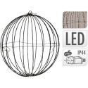 Bal metaal Ø40cm met verlichting  240-LED extra warm wit geschikt voor buiten