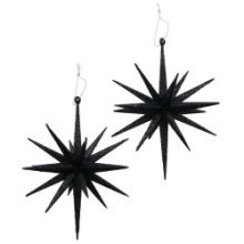 Boltze Home Deco Suspension Tove Ø15xH15cm noir avec paillettes - 2 pièces dans l'emballage