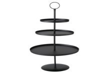 Boltze Home Etagere Samona metaal Ø30x60cm Mat Zwart