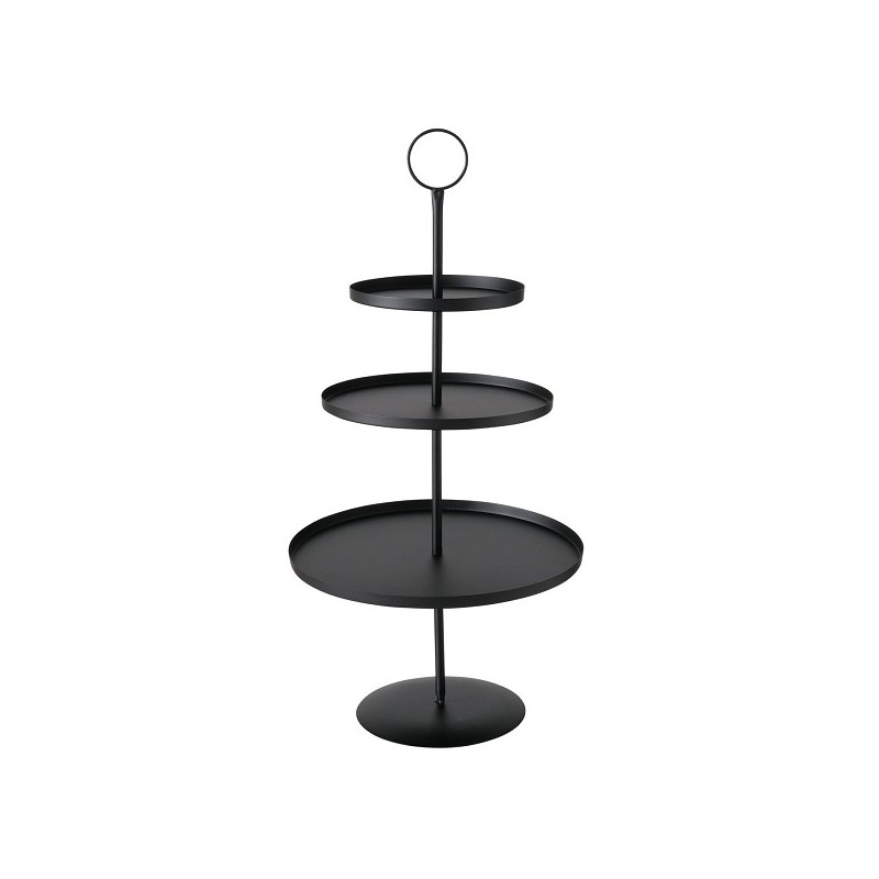 Boltze Home Etagere Samona metaal Ø30x60cm Mat Zwart