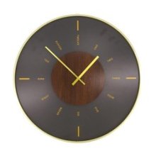 Dijk Natural Collections Horloge métal et bois Ø60x4cm noir