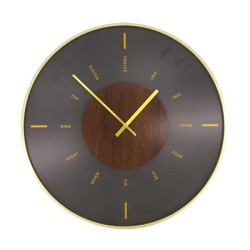 Dijk Natural Collections Horloge métal et bois Ø60x4cm noir
