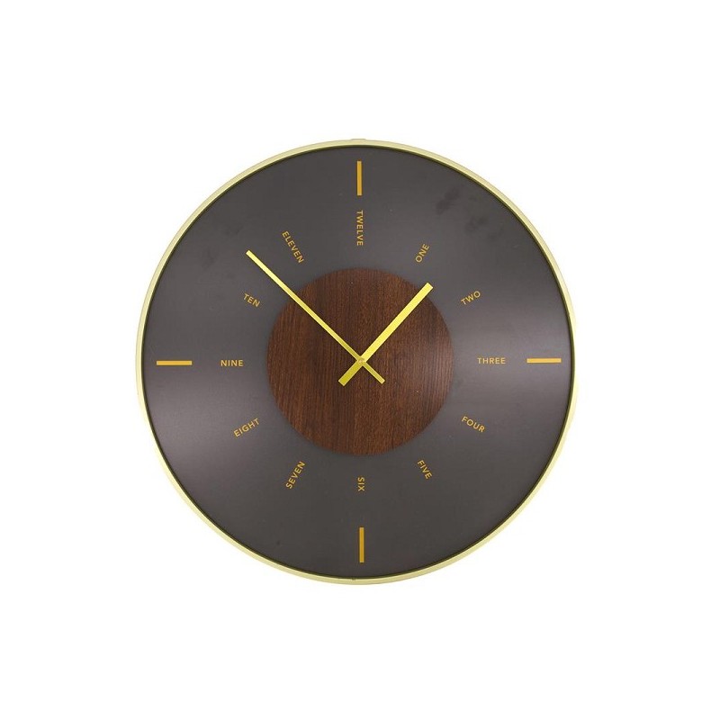 Dijk Natural Collections Horloge métal et bois Ø60x4cm noir