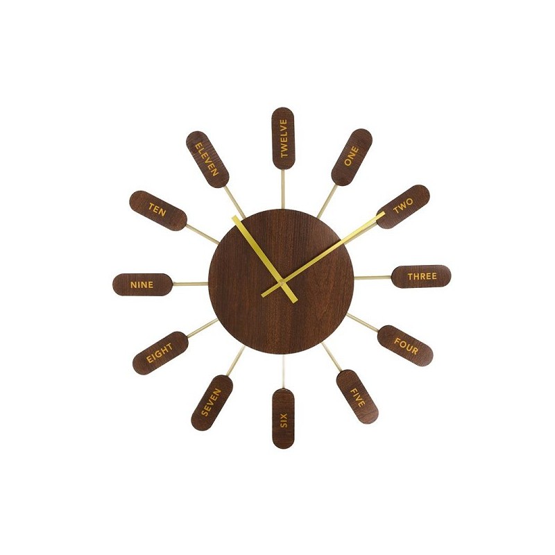 Dijk Natural Collections Horloge métal Ø60x4cm marron