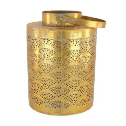 Dijk Natural Collections Lantern metaal met glas Ø17,5x26cm goud