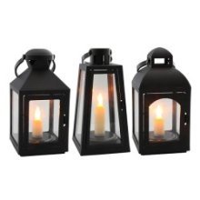 Lanterne LED bougie 10x10x21cm minuterie 3xAAA (exclusif)