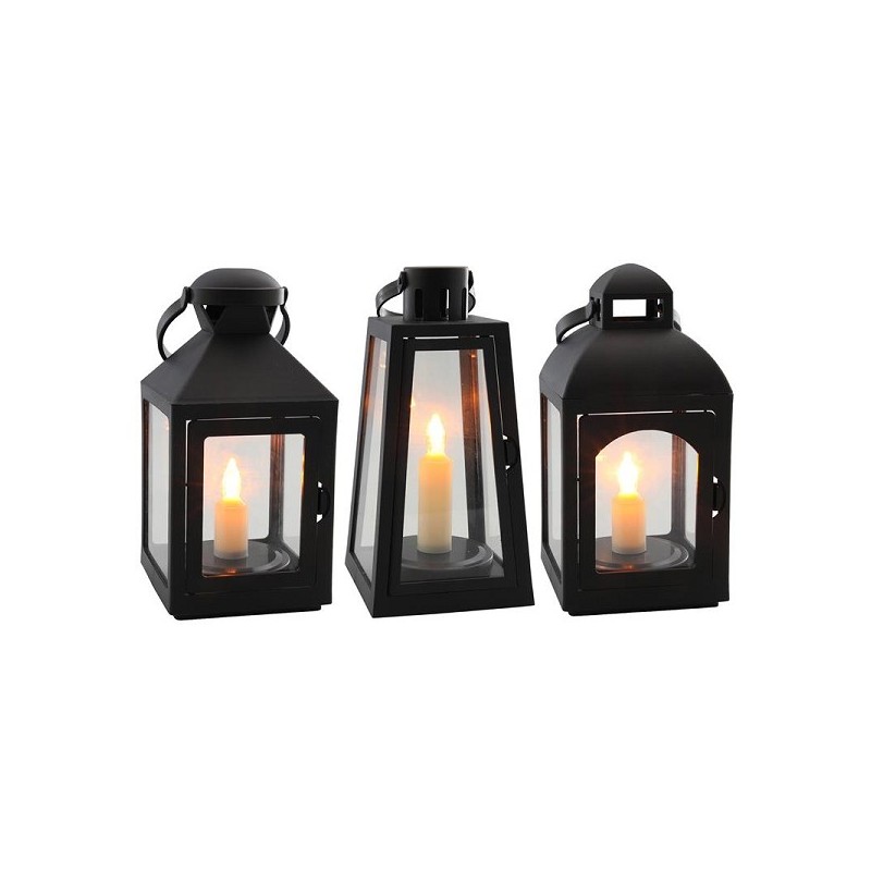 Lanterne LED bougie 10x10x21cm minuterie 3xAAA (exclusif)