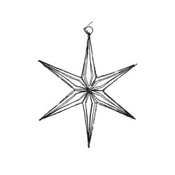 Étoile 6 points en métal noir 30cm 25LED avec minuterie 2 piles AA (exclusives)