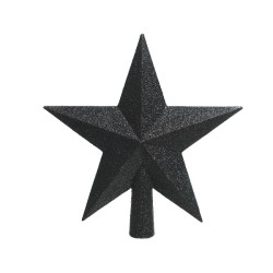 Decoris Piek glitterkunststof 19cm zwart