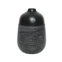 Decoris Vase terre cuite Ø25x40cm noir avec structure